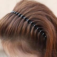 (12入) 波浪型髮箍 男女適用 黑色鐵質髮箍 女孩必備