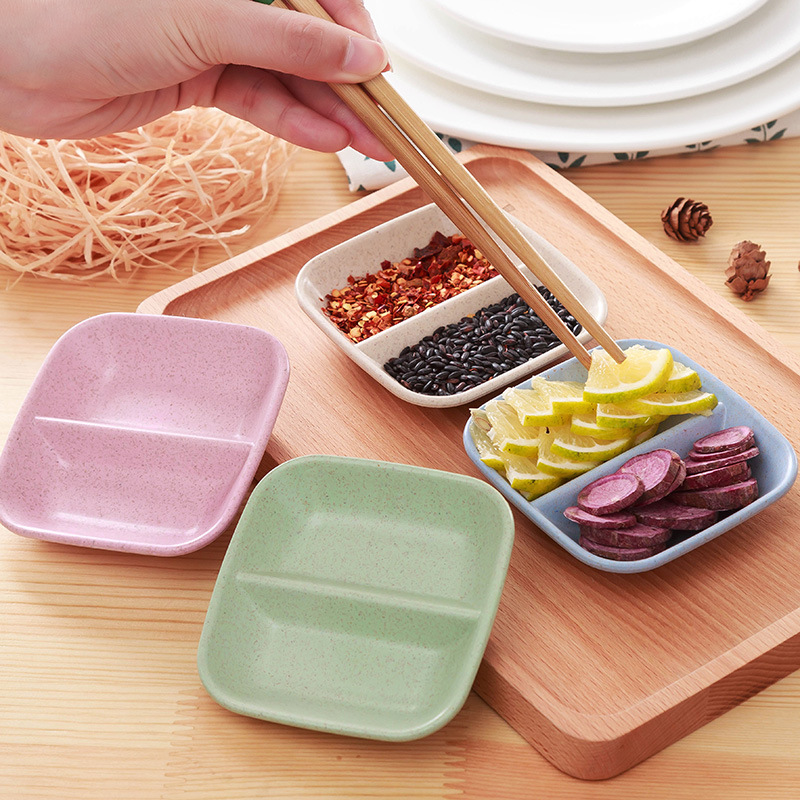 日式小麥醬醋小菜碟 創意小麥秸稈調味醬醋碟 小菜分隔小碟子 盤子
