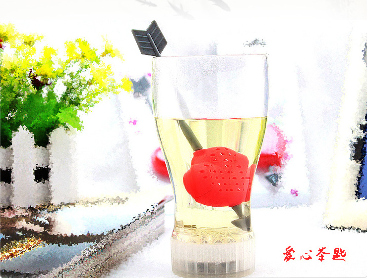 2838 創意家居韓國塑料愛心茶匙泡茶器 花茶泡茶器茶葉過濾器 18g