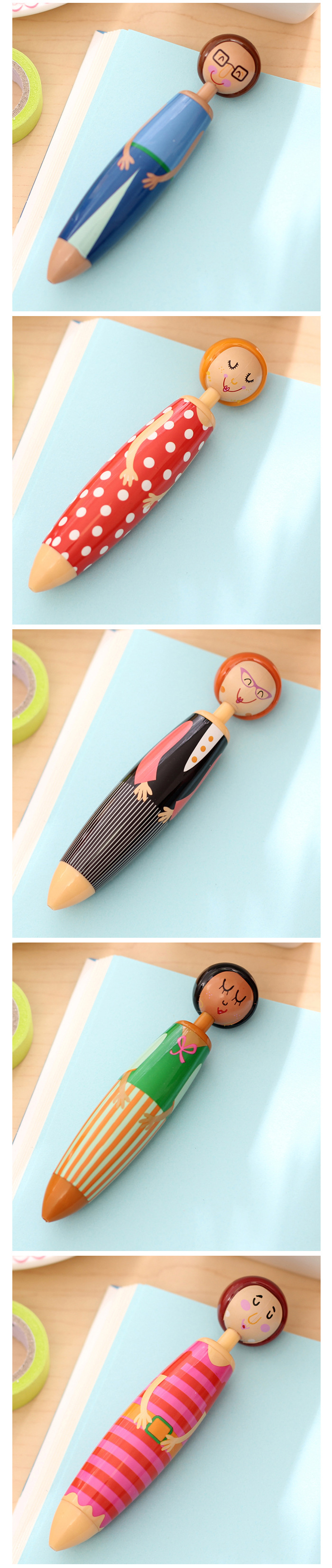 可愛人偶原子筆 創意造型胖胖筆 文具用品 造型原子筆 人物造型圓珠筆