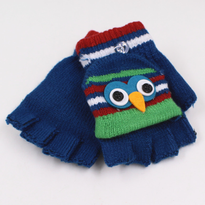Q1727中童六色翻蓋手套時尚兒童冬季保暖手套 戶外嬉戲防凍手套