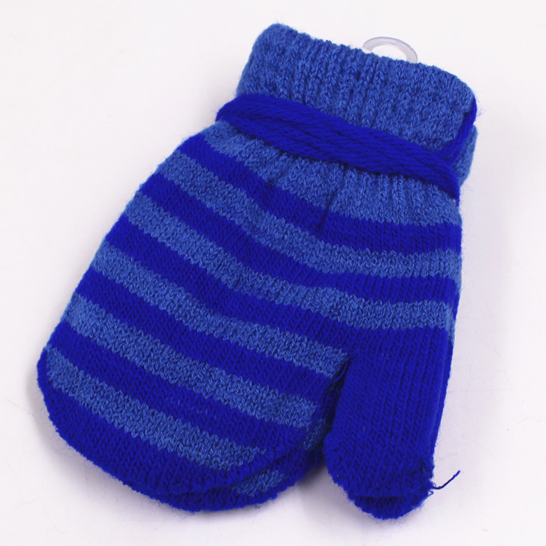 Q1729 小童時尚細條雙層手套包仔手套秋冬季戶嬉戲外防寒保暖手套