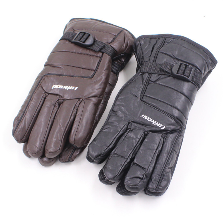 M1326 水洗革加長絨包邊觸屏手套秋冬季戶外時尚手套保暖防凍手套