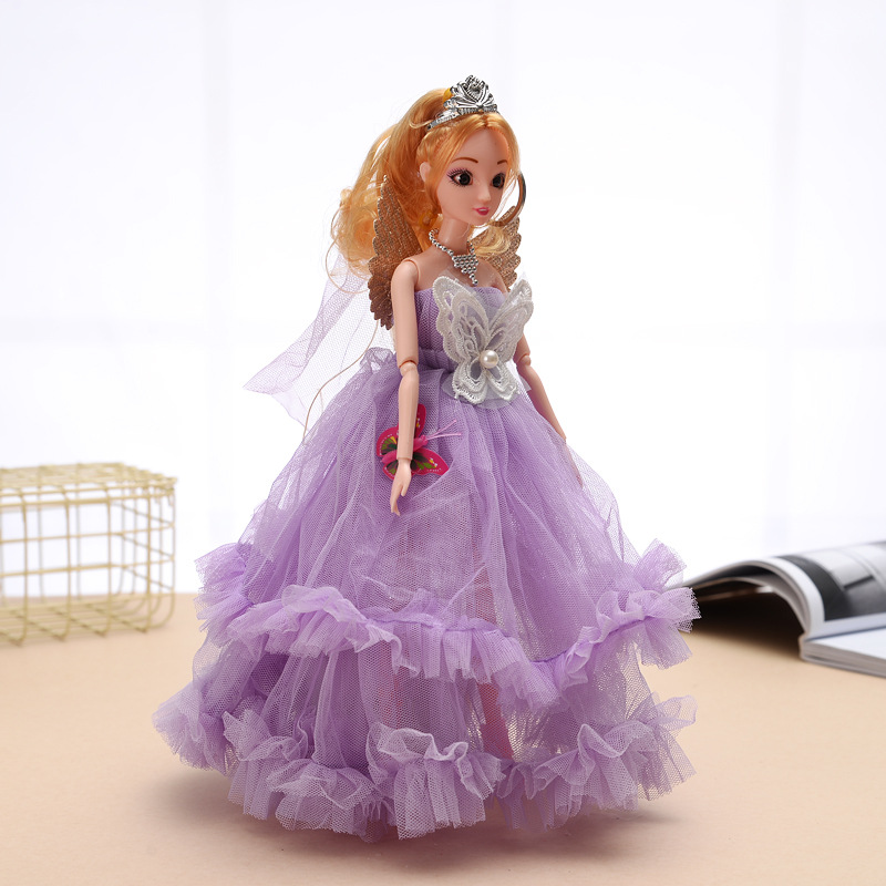 手肘可動可愛女孩玩具禮品禮物皇冠婚紗公主洋娃娃鑰匙扣包包掛件