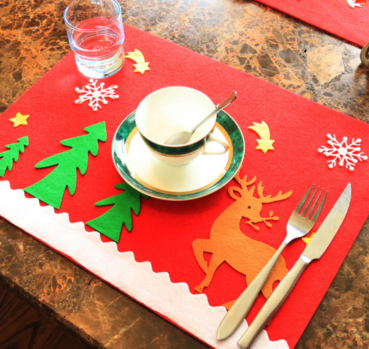 聖誕餐具墊 刀叉墊子 聖誕節裝飾用品 聖誕裝飾品