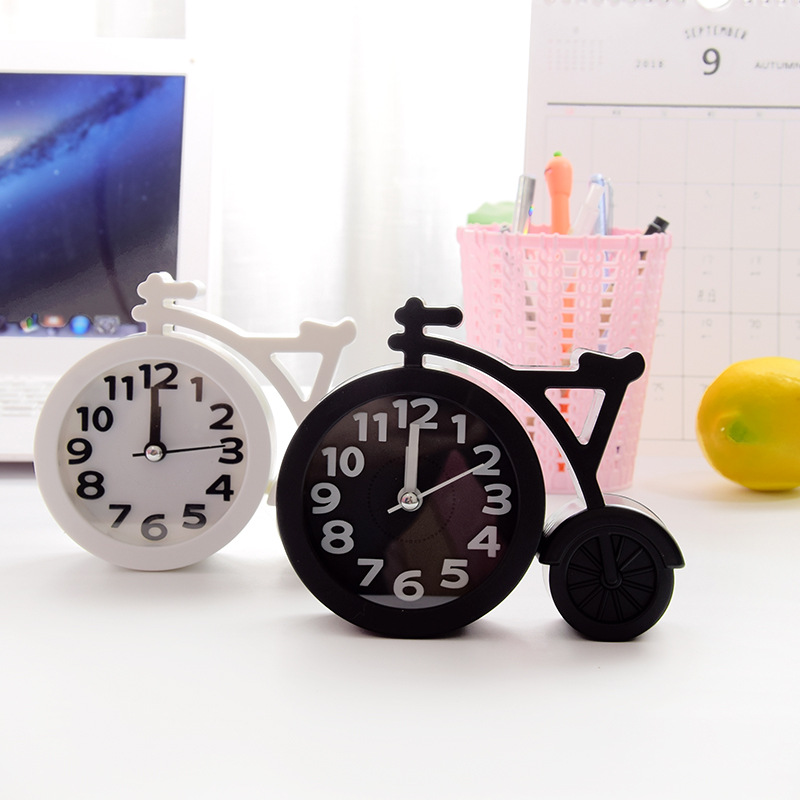 簡約創意自行車造型小鬧鐘 超可愛桌面時鐘...