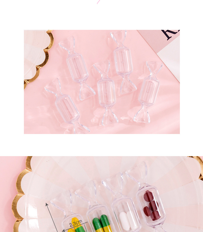 可愛糖果造型透明收納盒 迷你耳環首飾收納盒 小巧方便攜帶飾品盒