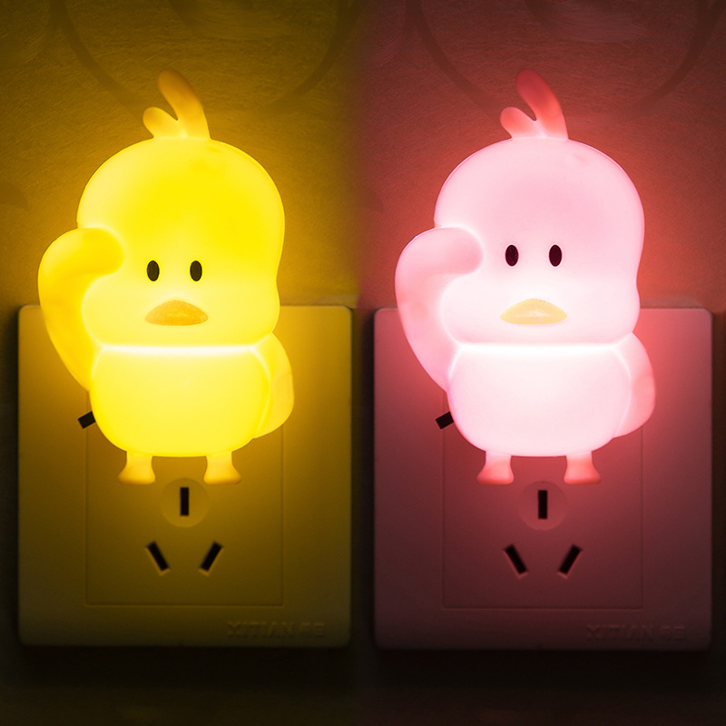 可愛小鴨造型小夜燈 創意造型LED開關小...