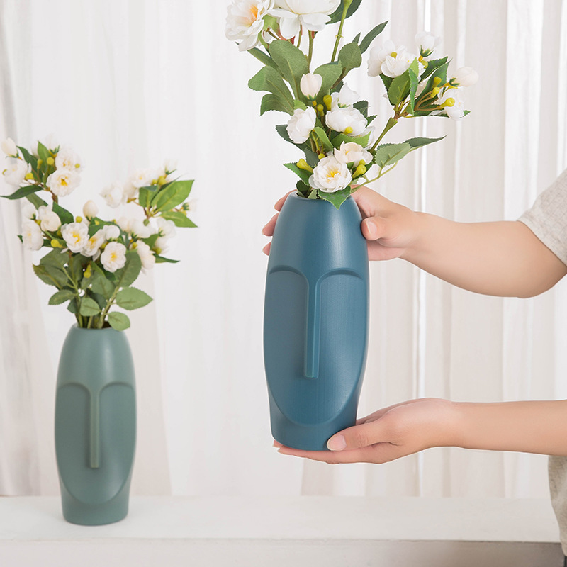 創意北歐風塑膠花瓶 客廳裝飾必備花瓶 仿...