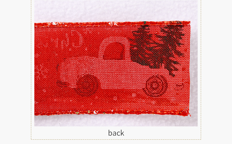 豪貝創意新款圣誕節裝飾用品彩色汽車印花絲帶圣誕樹裝飾彩帶彩條