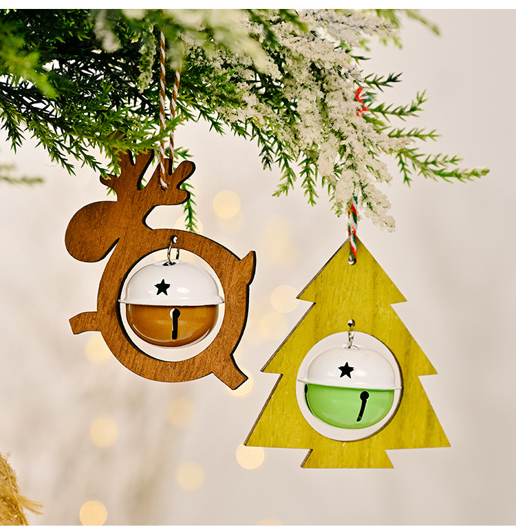 聖誕節木質鈴鐺吊飾 創意聖誕樹裝飾必備鈴鐺 聖誕布置吊飾