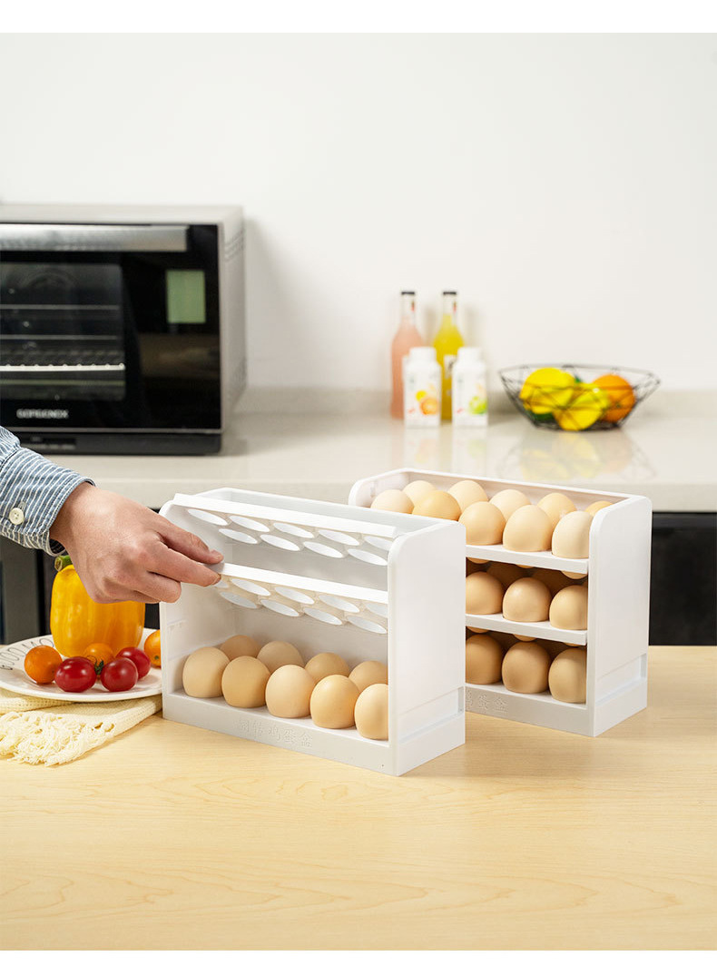 翻轉雞蛋收納盒 三層加厚雞蛋儲藏盒 冰箱雞蛋收納盒 創意實用雞蛋盒