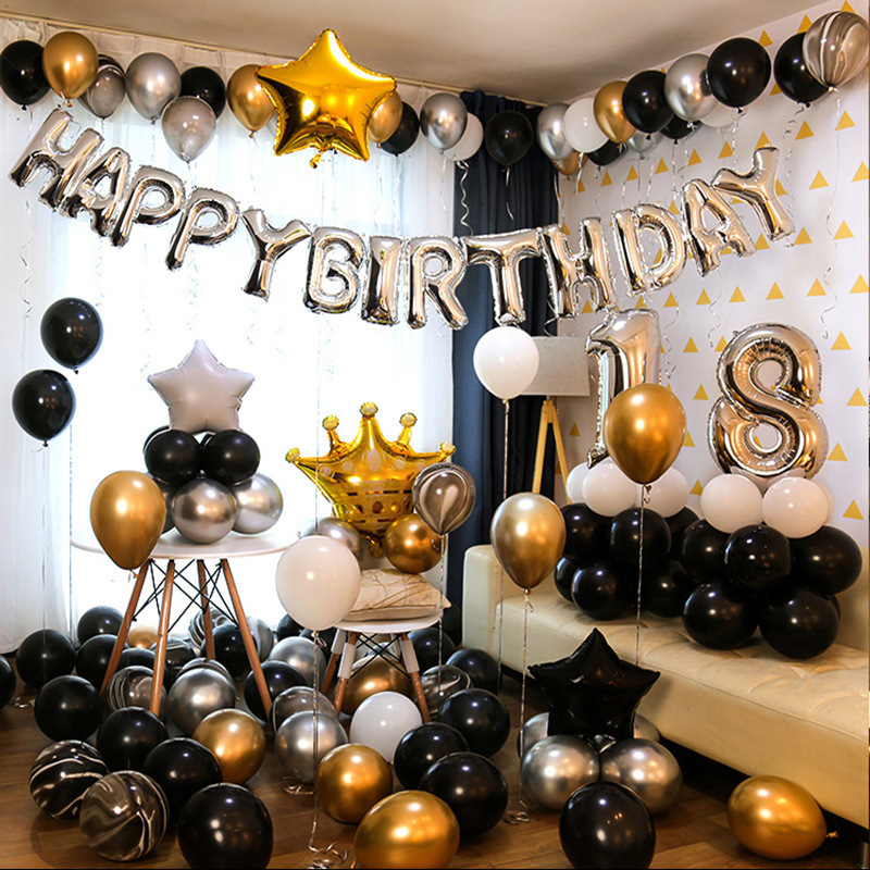 生日派對氣球套裝 生日派對 鋁膜氣球 派對裝飾 數字氣球