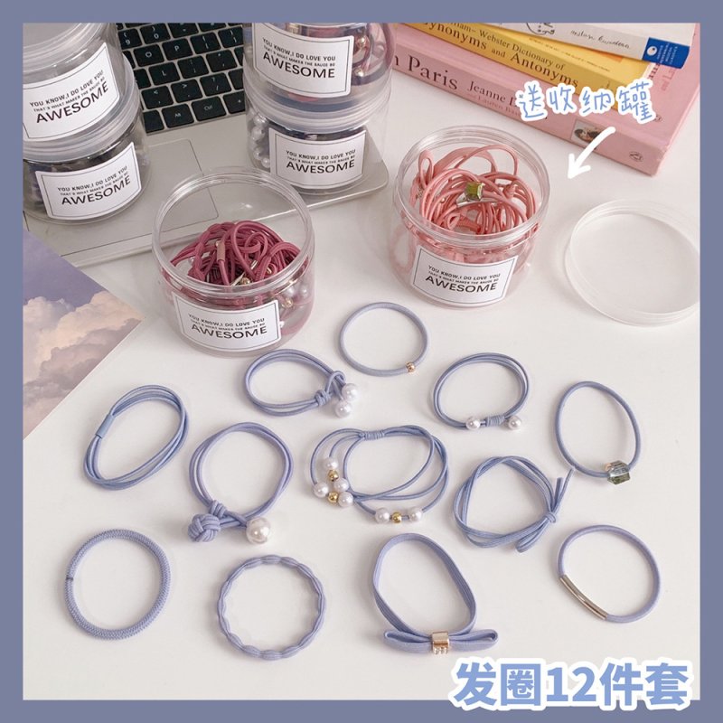 【簡約復古】髮圈12件組 - 多款造型不傷髮