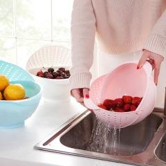 (４入)【旋轉翻蓋】瀝水籃 - 洗菜洗米多功能神器