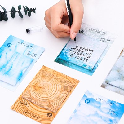 【冰晶系列】大自然原色便利貼 - 天空藍水泥灰N次貼