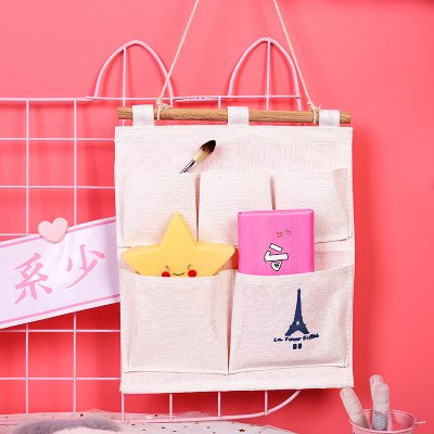 【棉麻鐵塔】5口壁掛收納袋-簡約風格 商品圖片 4