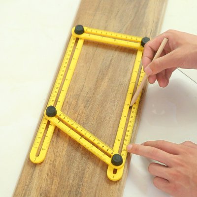 【任意角度折疊】多用途測量尺 - 多變可換四邊折尺工具