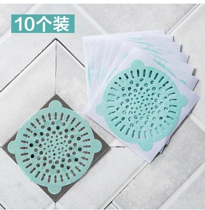 【排水口專用】濾網貼紙 - 防堵毛髮過濾器 (10片)