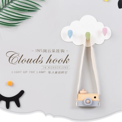 【夢幻雲朵】無痕三連掛勾 - 創意雲朵造型收納掛鉤
