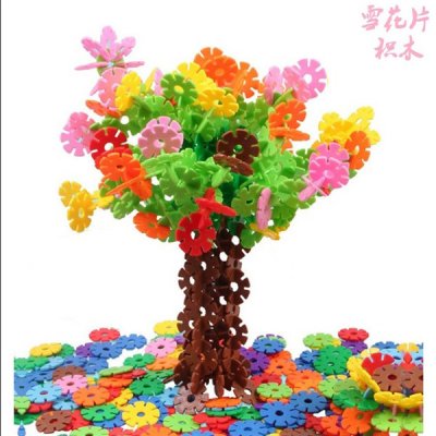 【創意拼接】彩色雪花片積木-兒童空間建構玩具