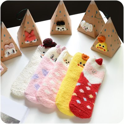【珊瑚絨】立體刺繡卡通襪 - 保暖防滑地板襪 商品圖片 2