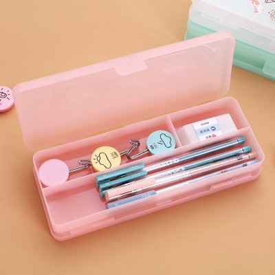 【雙層磨砂盒】透明鉛筆盒-簡約北歐風文具收納 商品圖片 2