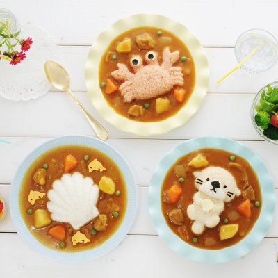 【海底世界】飯糰模5件組 - 貝殼螃蟹海豹造型