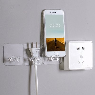 【收納神器】透明無痕插頭收納掛勾 - 電線整理充電支架2用