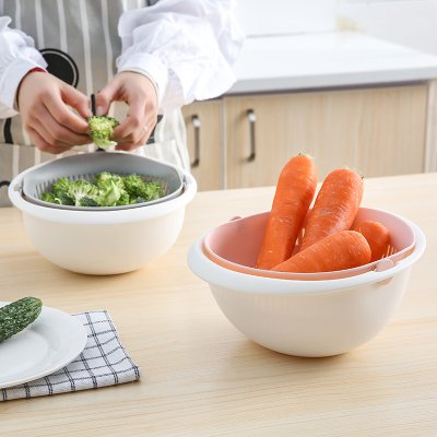 【雙層旋轉】多功能瀝水籃 - 洗米洗菜洗果三用 商品圖片 2
