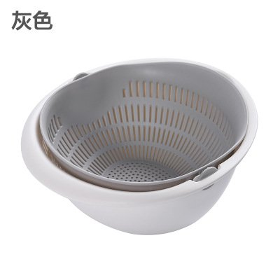【雙層旋轉】多功能瀝水籃 - 洗米洗菜洗果三用 商品圖片 6