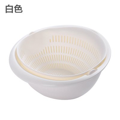 【雙層旋轉】多功能瀝水籃 - 洗米洗菜洗果三用 商品圖片 8