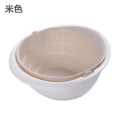 【雙層旋轉】多功能瀝水籃 - 洗米洗菜洗果三用 商品圖片 9