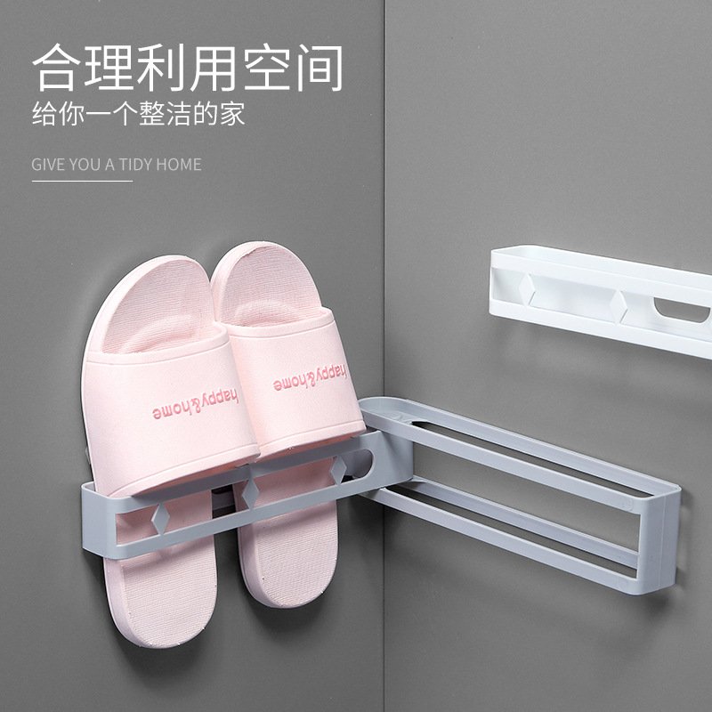 【牆角專用】拖鞋收納架 - 無痕黏貼省空間