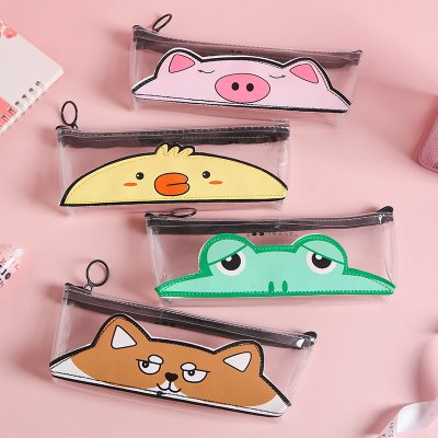 【動物圖案】透明筆袋-小清新文具收納