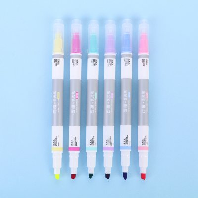 【可擦式設計】雙頭螢光筆6色組 - 學習標記神器 商品圖片 2