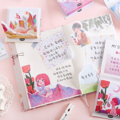 【花朵造型】分層組合式便利貼-創意文具收藏品