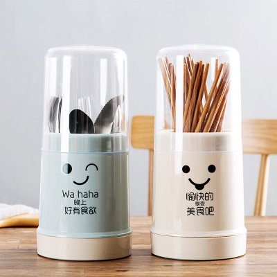 【透明瀝水】北歐筷子收納筒-餐具整理桶