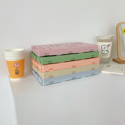 【桌面折疊籃】塑膠收納籃-文具保養品收納 商品圖片 3