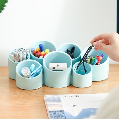 【斜插式】7孔壁掛收納盒 - 創意多功能文具化妝品架 商品圖片 1
