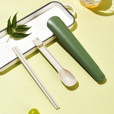 【古箏造型】餐具兩件組 - 筷子湯匙便攜套裝