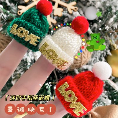 【迷你針織帽】聖誕手指帽-聖誕樹酒瓶毛線帽
