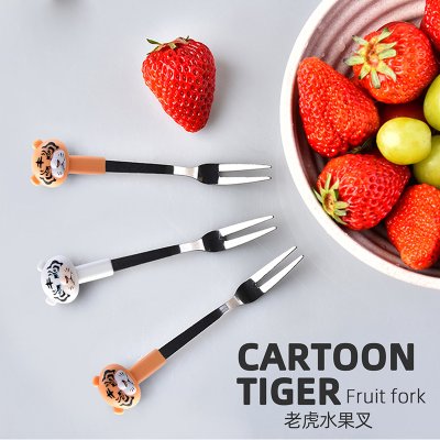 【老虎造型】不鏽鋼水果叉 - 甜品蛋糕小叉 (6支) 商品圖片 2