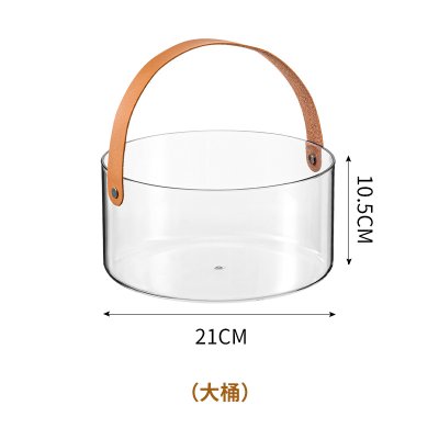 【多功能冰桶】透明手提籃-皮革提把水果香檳桶 商品圖片 7