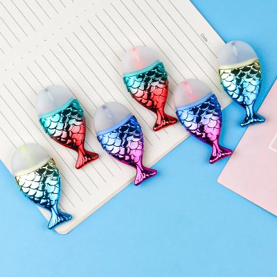 【創意魚形螢光筆】美人魚漸層-6色電鍍記號筆 商品圖片 4
