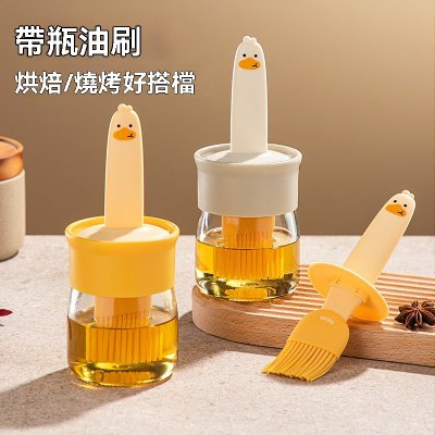 【萌趣小鴨油刷】可愛造型瓶-矽膠烤肉調味罐