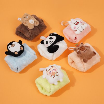 【立體動物擦手巾】刺繡珊瑚絨-方巾毛巾手帕 商品圖片 3