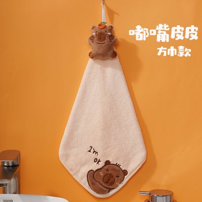 【立體動物擦手巾】刺繡珊瑚絨-方巾毛巾手帕 商品圖片 7