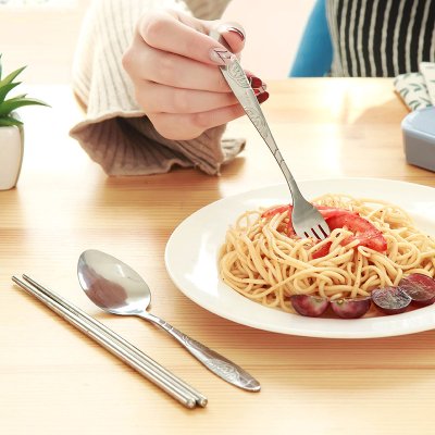 【北歐風】不鏽鋼餐具三件組 - 戶外環保套裝 商品圖片 4