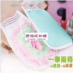 【起泡豐富】浴花搓澡手套 - 沐浴清潔搓澡巾